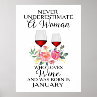 Poster Uma Mulher Que Adora Nascer De Vinho Em Janeiro
