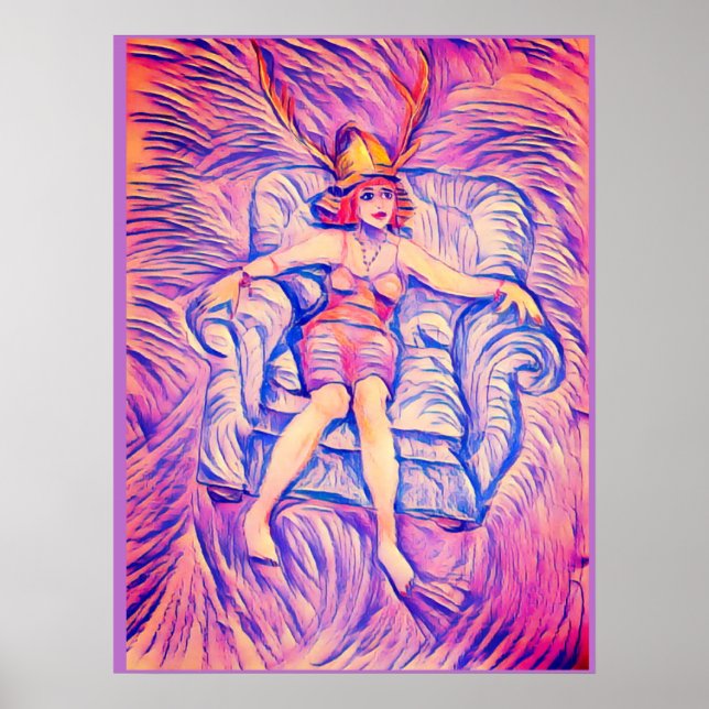 Poster Uma mulher vestindo um capacete samurai (Frente)