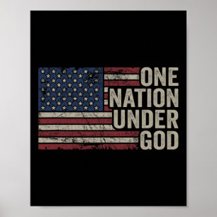 Poster Uma Nação Sob Deus - Cristão Usa Vintage Ameri