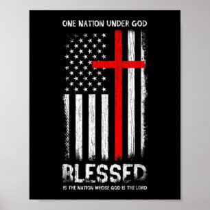 Poster Uma Nação sob Deus EUA Patriota Veterano