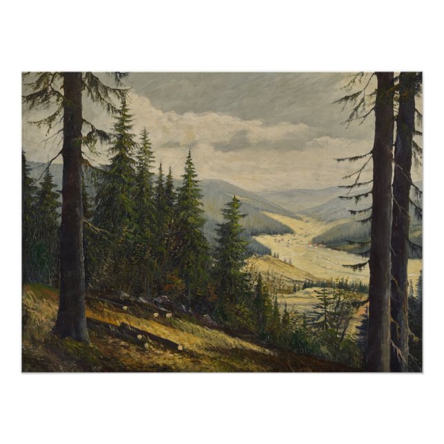 Pôster Uma olhada na Floresta Negra - Karl Julius Wilhelm (Frente)