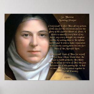 POSTER UMA ORAÇÃO DA MANHÃ ESCRITA POR ST. THERESE
