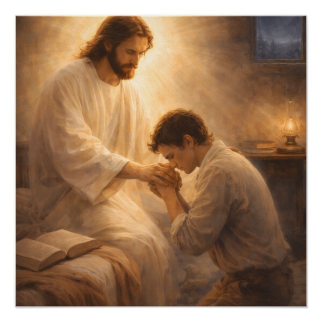 Pôster Uma Oração de Joelhos com Jesus (Frente)