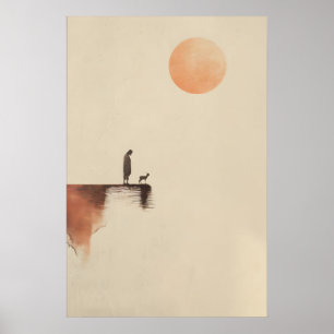 Poster Uma Ovelha Perdida Arte Cristã Minimalista Aquarel