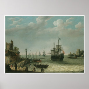 Poster Uma paisagem costeira, Abraham Willaerts