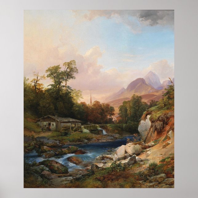 Poster Uma paisagem de montanha com um Smithy (Frente)