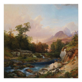 Pôster Uma paisagem de montanha com um Smithy