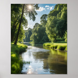 Poster Uma paisagem fluvial serena