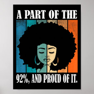 Poster Uma Parte Dos 92% E Orgulhosa Dela Cita Uni- Preto