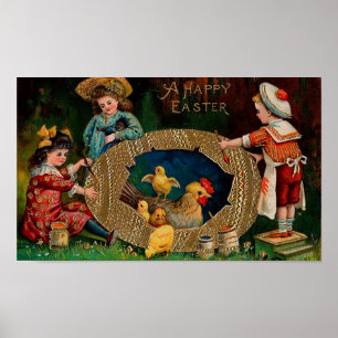 Pôster Uma Páscoa de Vintage do Felz pascoa