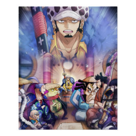 Pôster Uma peça , Law , Luffy e Capitão Kid