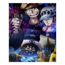 Uma peça , Law , Luffy e Capitão Kid