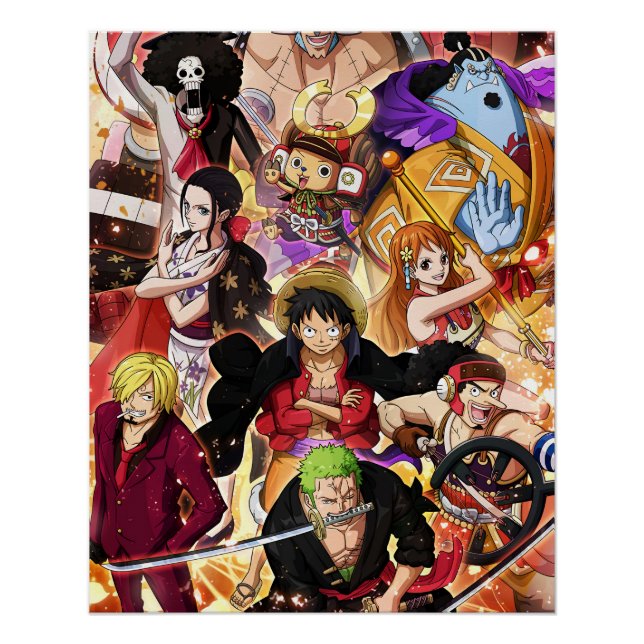 Pôster Uma peça , Law , Luffy e Capitão Kid (Frente)