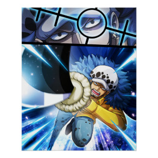 Pôster Uma peça , Law , Luffy e Capitão Kid