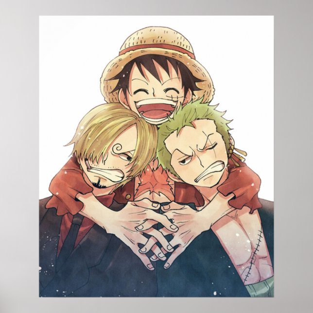 Poster Uma Peça Luffy Zoro e Sanji (Frente)