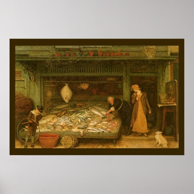 Poster Uma Peixaria por Frederick Walker (Frente)