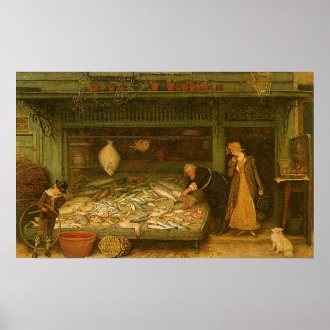 Poster Uma Peixaria por Frederick Walker (Frente)