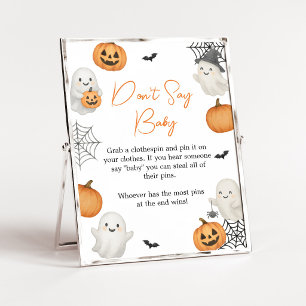 Poster Uma pequena abóbora de Halloween Boo Não diga Sina