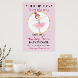 Poster Uma Pequena Bailarina Está A Caminho Chã de Bebê