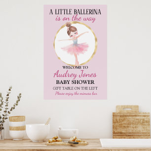 Poster Uma Pequena Bailarina Está A Caminho Chã de Bebê