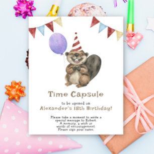 Poster Uma pequena cápsula do tempo do castor no 1º anive