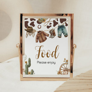 Poster Uma pequena Comida de Chá de fraldas de cowboy