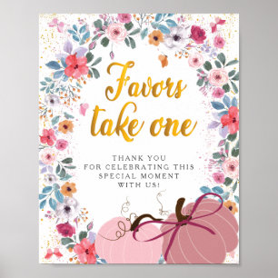 Poster Uma pequena coroa de flores de abóbora para presen