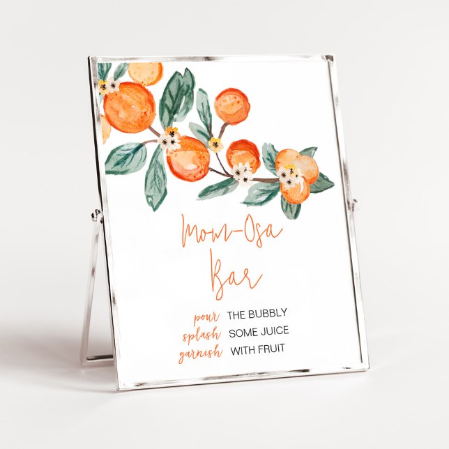 Poster Uma Pequena Cutie está no caminho do Bar da Mãe Os (Neutral Cutie is on the Way Baby Shower Mom Osa Bar Sign)