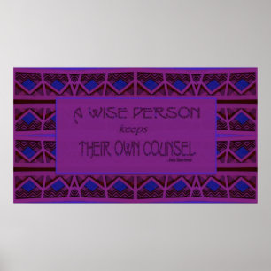 Pôster Uma Pessoa Sábia Mantém O Seu Próprio Conselheiro