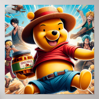 Poster Uma Piece Winnie o Pooh 1