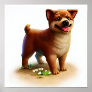 Poster Uma pintura 3D de um Cão Boyero Australiano