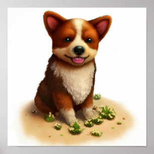 Poster Uma pintura 3D de um Cão Boyero Australiano