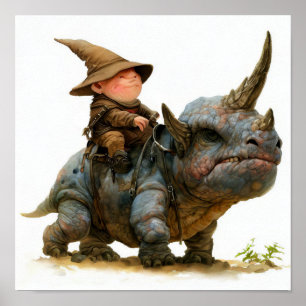 Poster Uma pintura aquosa de um Elf guerreiro sem rosto