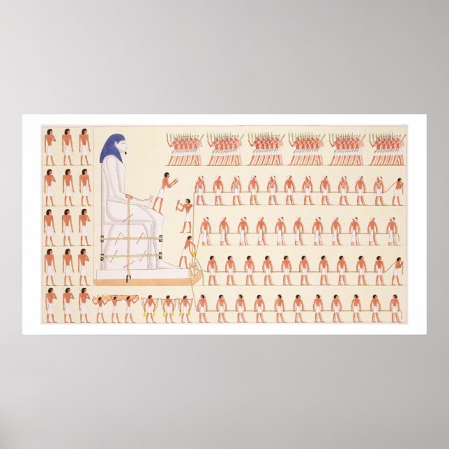 Poster Uma pintura de parede em Beni Hasan, mostrando o m (Frente)