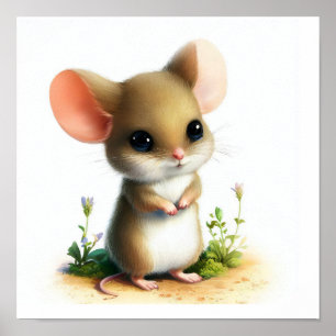 Poster Uma Pintura Digital de um Jerboa Fofo