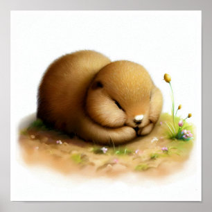 Poster Uma pintura digital de um jovem cachorro-da-pradar