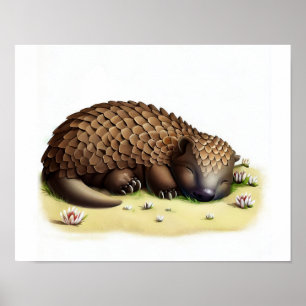 Poster Uma pintura digital de um jovem e bonito Pangolin 