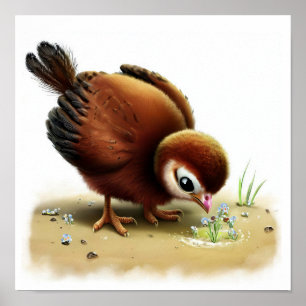 Poster Uma pintura digital de um jovem e giro pafuívoro