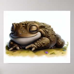 Poster Uma pintura digital de um jovem sapo-de-gato