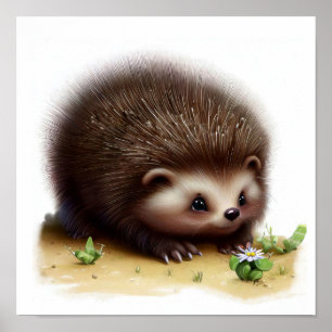 Poster Uma pintura digital de um Porcupine norte-american