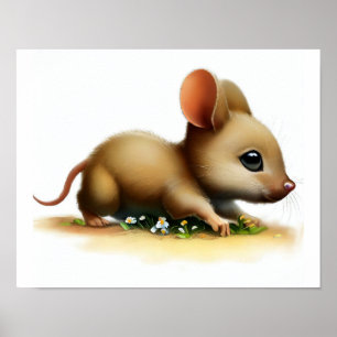 Poster Uma pintura digital de um rato-canguru fofo