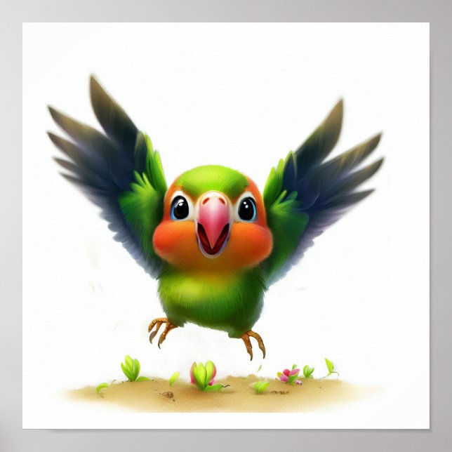 Poster Uma pintura digital de uma conure galega (Frente)