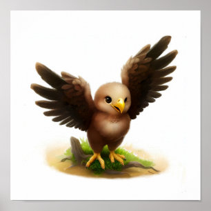 Poster Uma pintura digital de uma jovem águia imperial, b