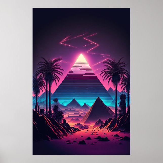 Poster Uma pirâmide nas areias do Neon (Frente)