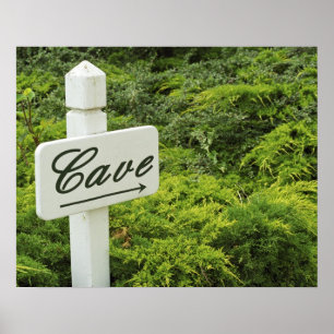 Pôster Uma placa apontando para a adega (Cave)