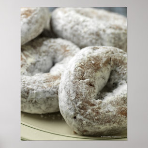 Pôster Uma placa de rosquinhas do açúcar