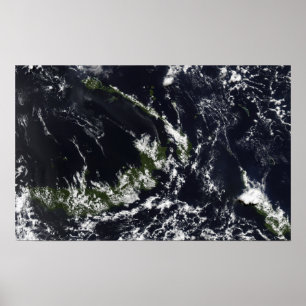 Pôster Uma pluma vulcânica da caldeira de Rabaul