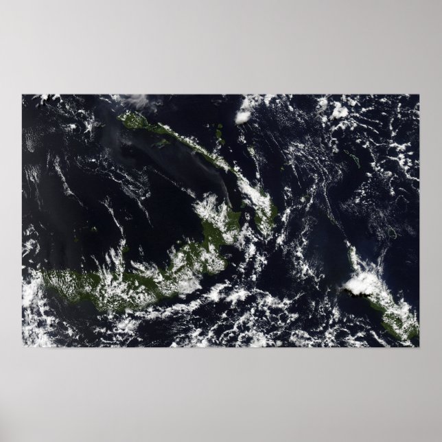 Pôster Uma pluma vulcânica da caldeira de Rabaul (Frente)