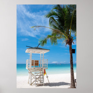 Poster Uma praia branca do cargo   do Lifeguard, Boracay