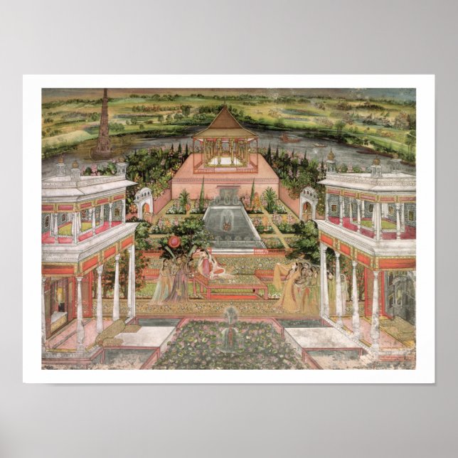 Pôster Uma Princesa Mughal em seu Jardim (dourada no pape (Frente)